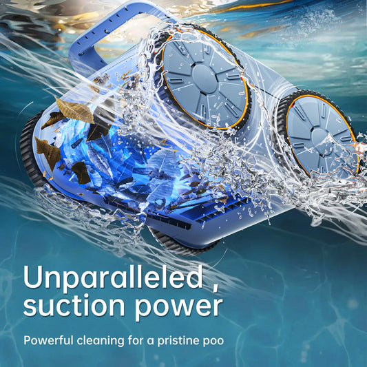 Seauto SAT20 Pool Vacuum 150 Mins Running Up to 2000 Sq.ft., 45,000Pa Powerful Suction, Wall-Climbing for Above/in Ground Pools