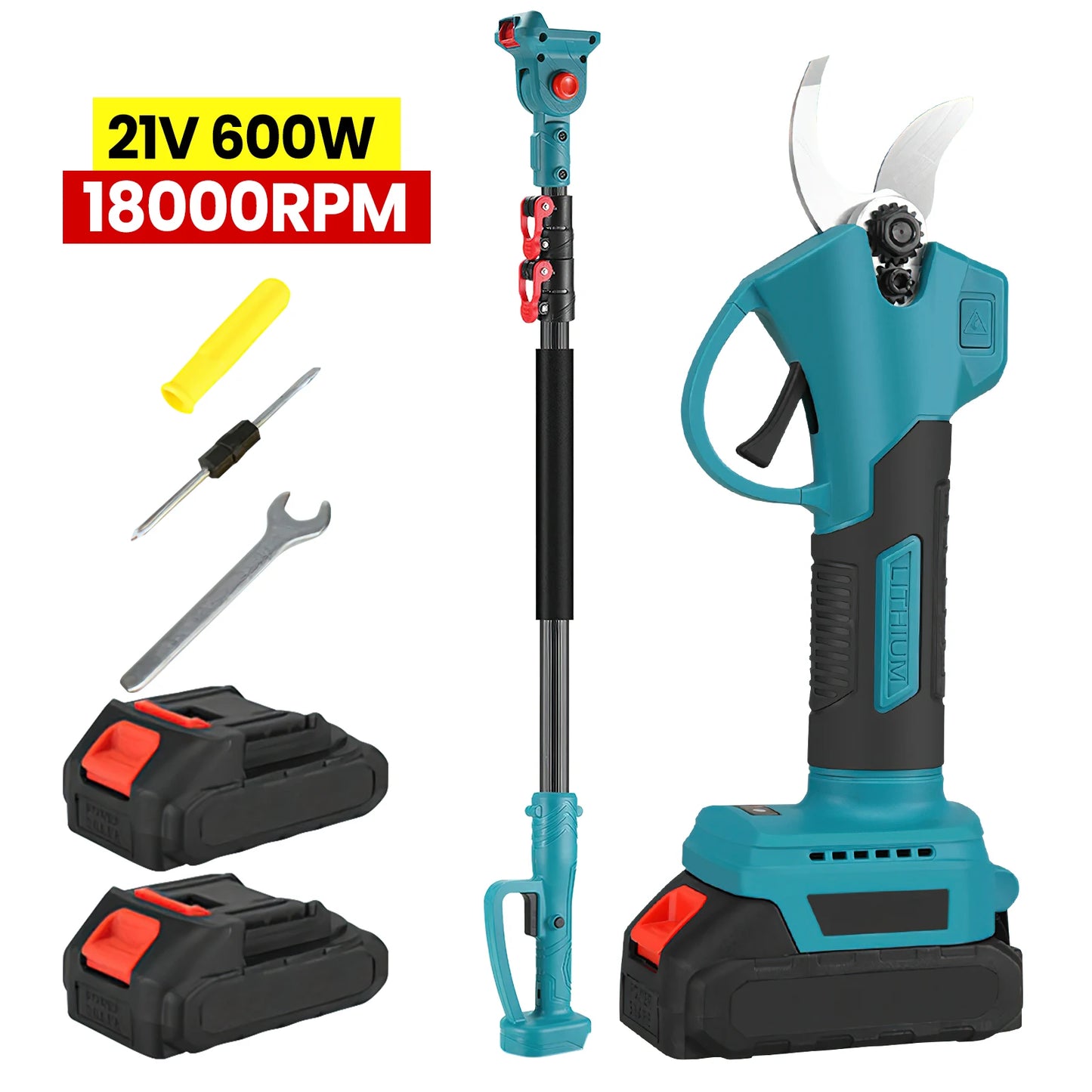 600W Cordless 25MM High Branch Scissors 6inch Electric Chainsaw 2M Extension Pole Garden Trimmer For Makita 18V Battery Pins