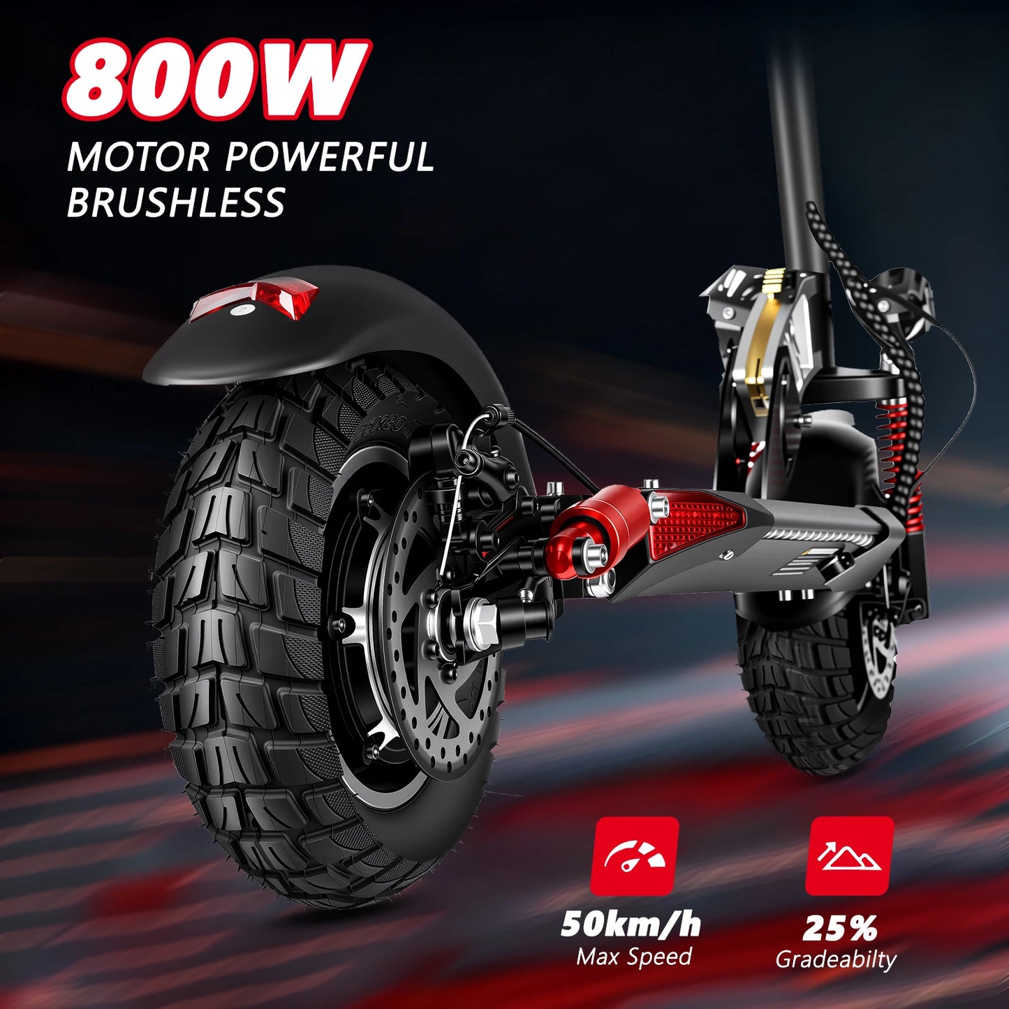Electric Scooter 800W Motor 48V13AH Battery Send Removable Seat E-Scooter Adult 10" Tire City Commuter All-Terrain Fold Scooters