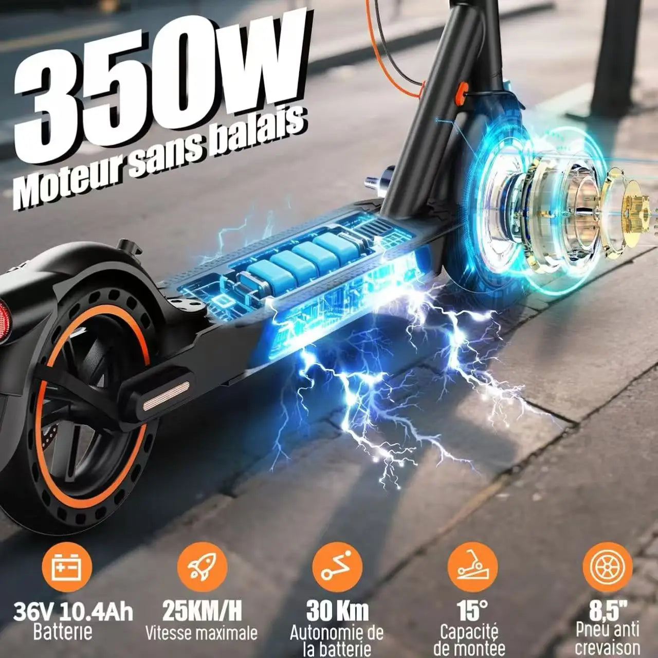 Adult TODIMART T3 electric scoot 350W engine powerful 36V 10.4AH 20-30KM lightweight APP