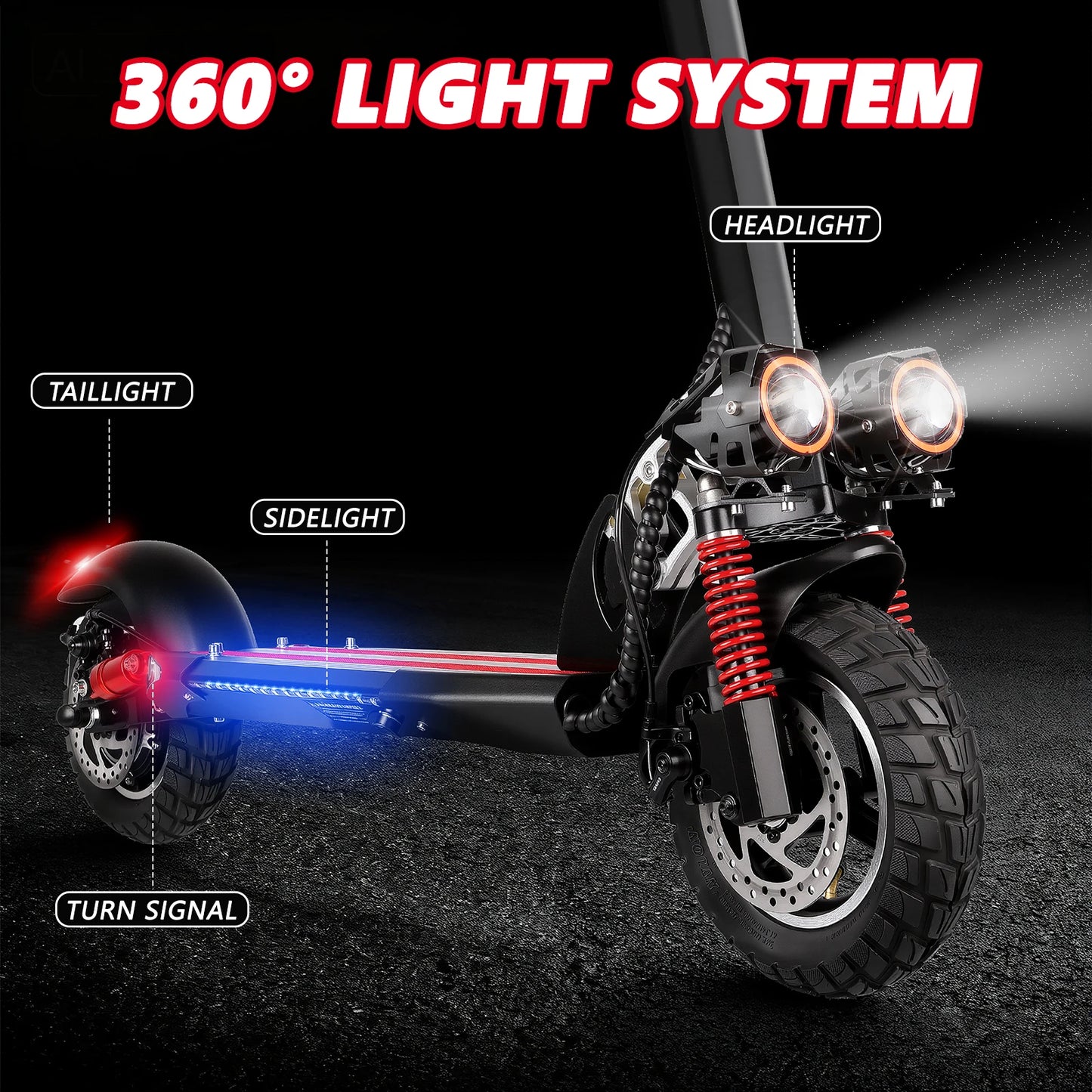 Electric Scooter 800W Motor 48V13AH Battery Send Removable Seat E-Scooter Adult 10" Tire City Commuter All-Terrain Fold Scooters