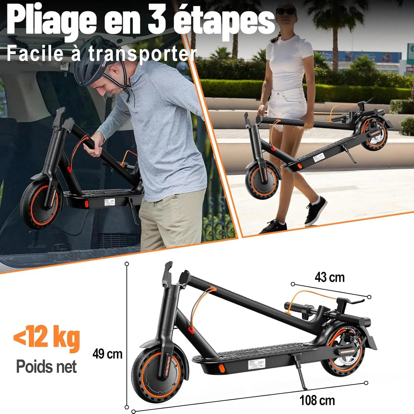 Adult TODIMART T3 electric scoot 350W engine powerful 36V 10.4AH 20-30KM lightweight APP