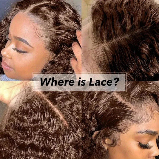 Elegant Chocolate Brown Curly Wave HD Lace Front Wig 13x4 13x6 Water Wave HD Lace Frontal Human Hair Wig Deep Wig 220% Density