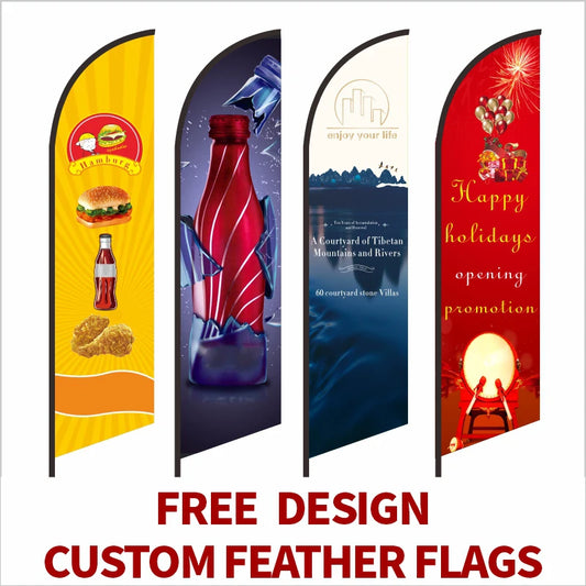 Beach Feather Flag Graphic Customized Printing Banner Free Design Promotion Opening Celebration Outdoor Advertising Decoration