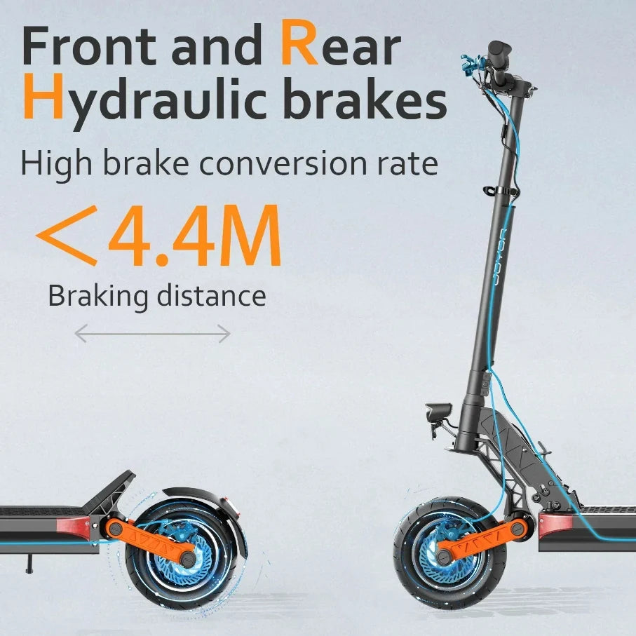 JOYOR S10-S-Z Folding Electric Scooter Dual 1000W Motor 10" Adults E-scooter with 60V 18Ah Battery