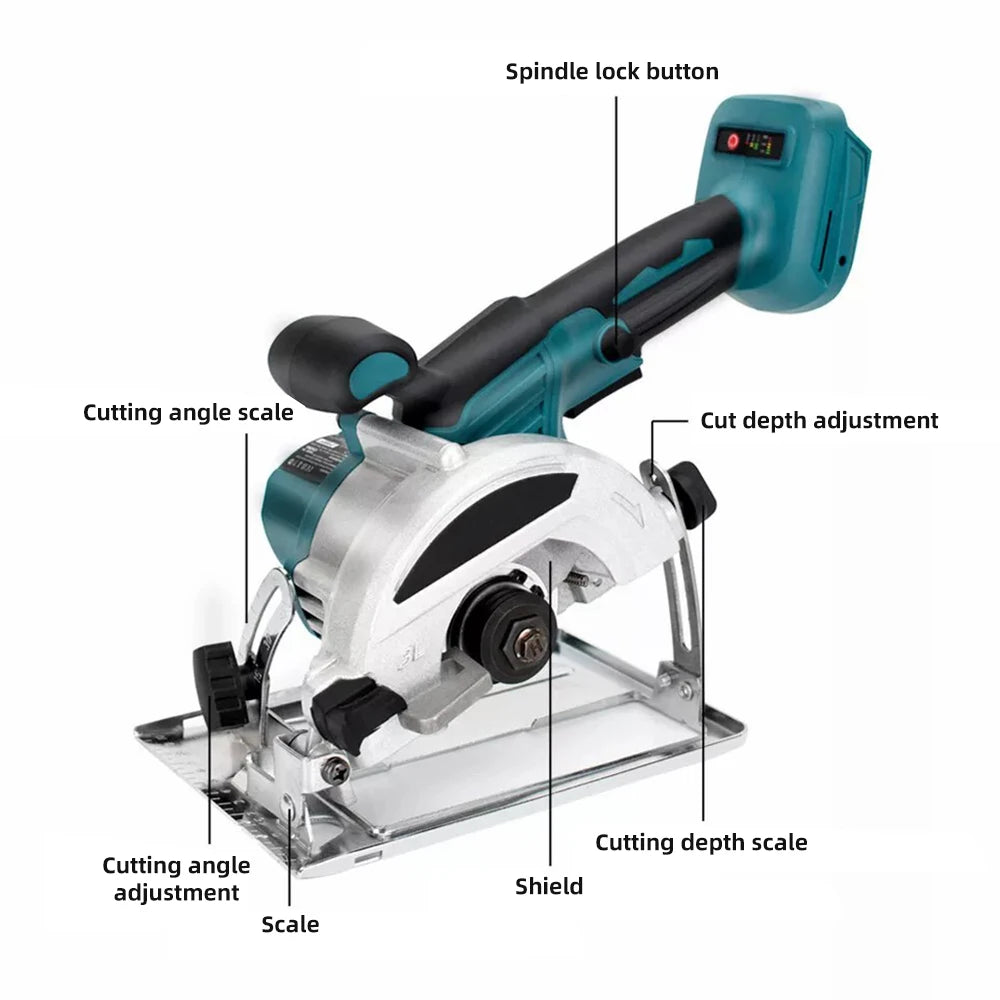 Brushless Electric Circular Saws 5Inch Cordless Cutting Tool Handheld Woodworking Tools for Makita 18V Battery