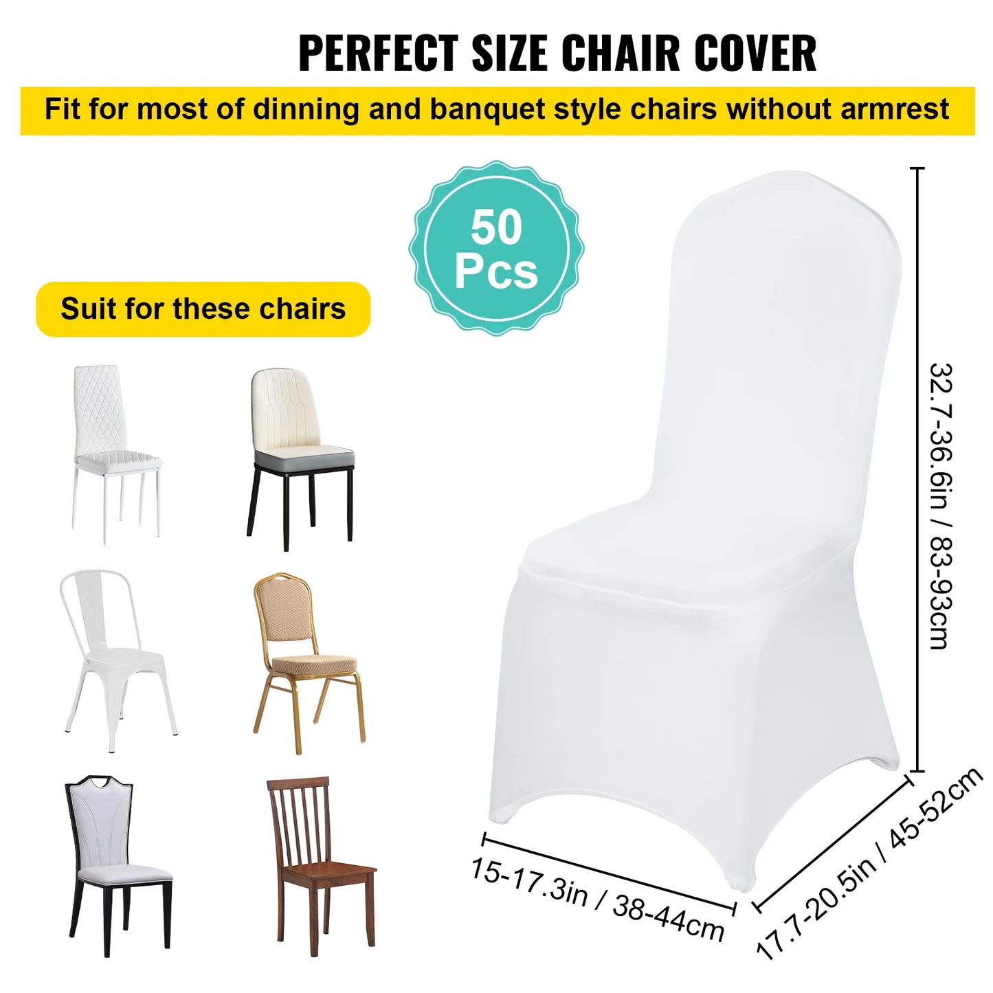 SucceBuy 50 100Pcs Wedding Chair Cover Spandex Stretch Slipcover for Restaurant Banquet Hotel Dining Party Universal Chair Cover