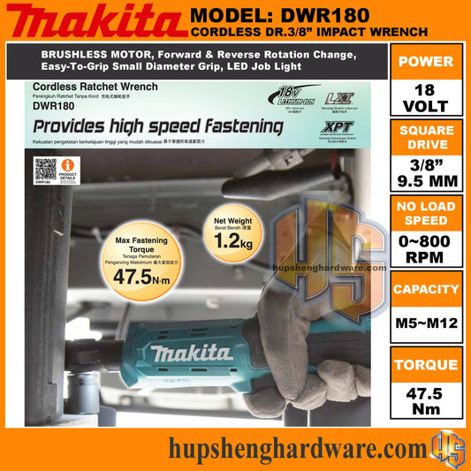 Makita Ratchet Right Angle Wrench Brushless Cordless Driver Multifunction Variable Speed Power Wrench LED 18V Power Tools