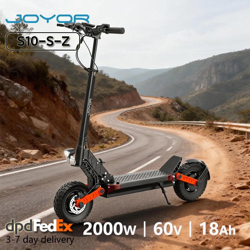 JOYOR S10-S-Z Folding Electric Scooter Dual 1000W Motor 10" Adults E-scooter with 60V 18Ah Battery