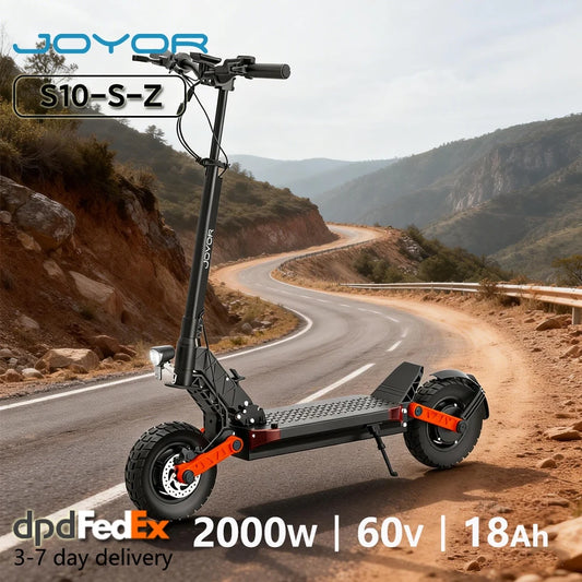 JOYOR S10-S-Z Folding Electric Scooter Dual 1000W Motor 10" Adults E-scooter with 60V 18Ah Battery