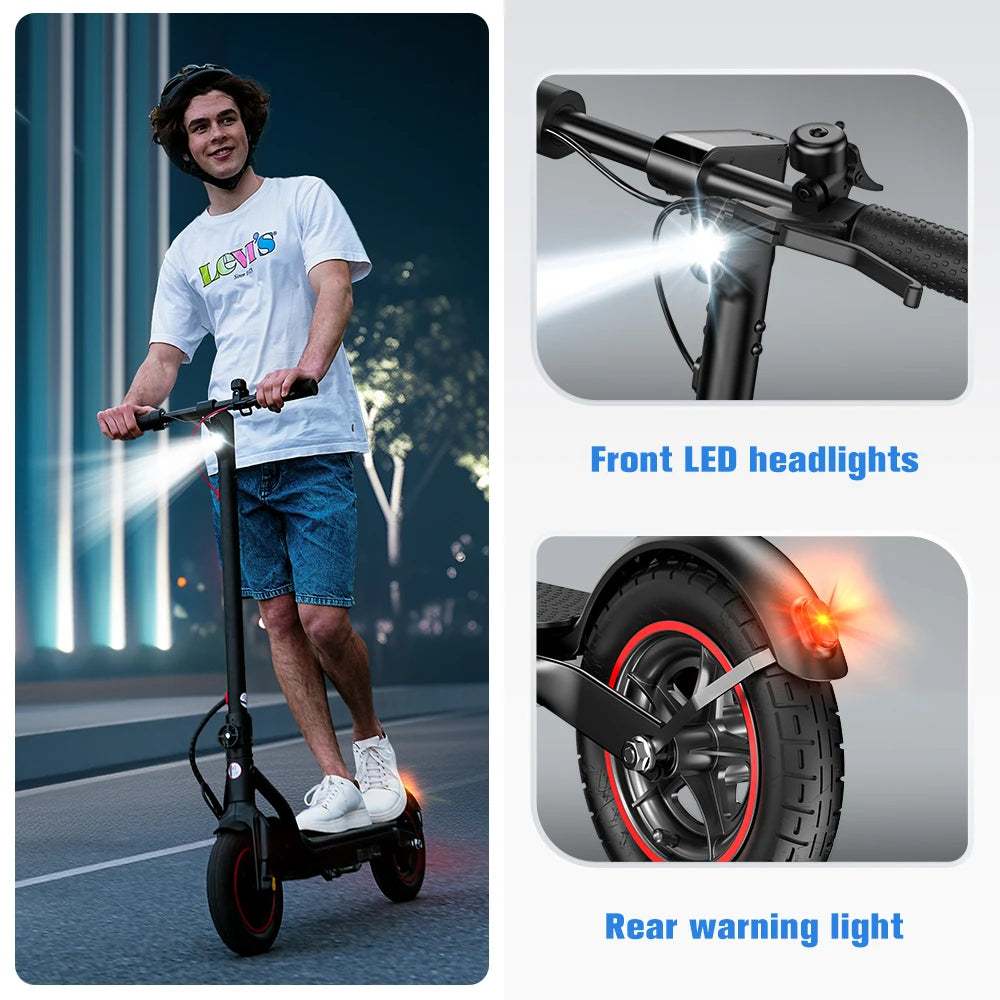 iScooter W6 10inch Electric Scooter 500W Adult E-Scooter 36V 10.5Ah  35km/h Speed Support APP 30km Range City Electric Scooters