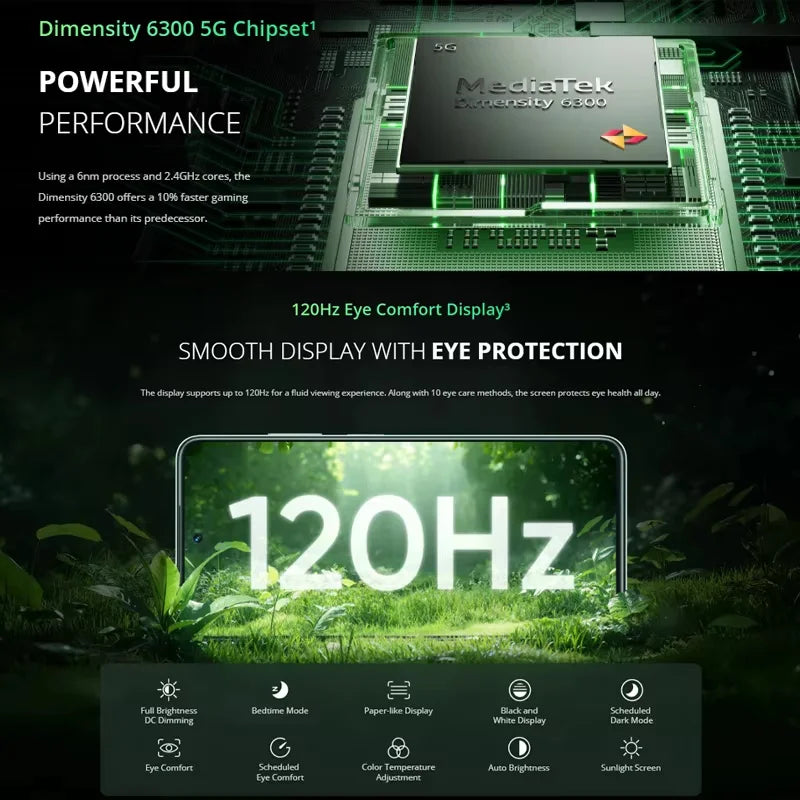 Realme 14x 5G Smartphone Global Version Dimensity 6300 6.67'' 120Hz Eye Comfort Display 5000mAh Battery 50MP Al Camera