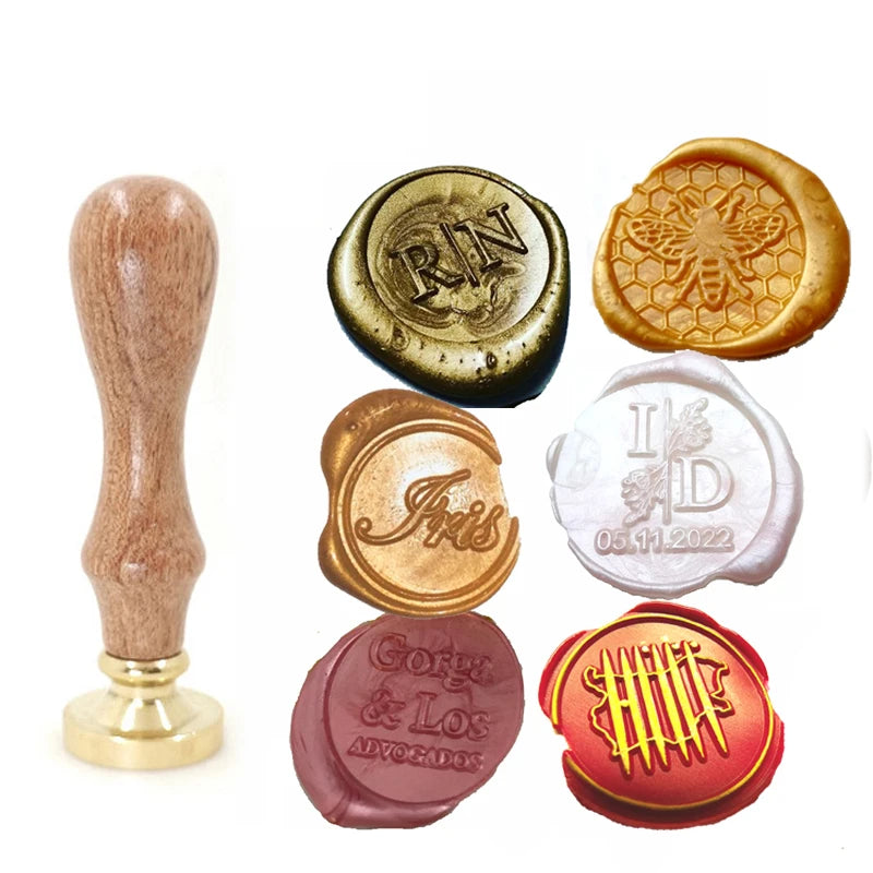 Custom brass wax seal Stamp with 2 Initial Ornament wreath,Vintage Reusable for DIY Wedding Invitation & Letters,Free Engraving