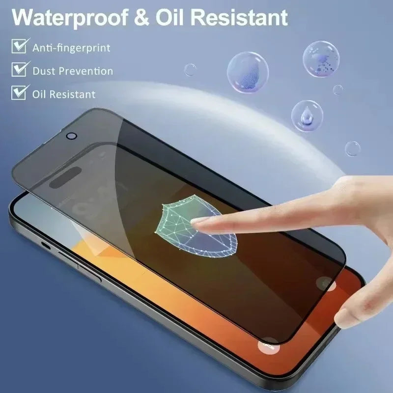 1-5PCS Anti Peep Privacy Tempered Glass For iPhone 12 13 14 15 Pro Max 16 17 Anti Spy Screen Protector
