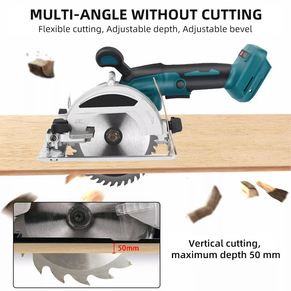 Brushless Electric Circular Saws 5Inch Cordless Cutting Tool Handheld Woodworking Tools for Makita 18V Battery