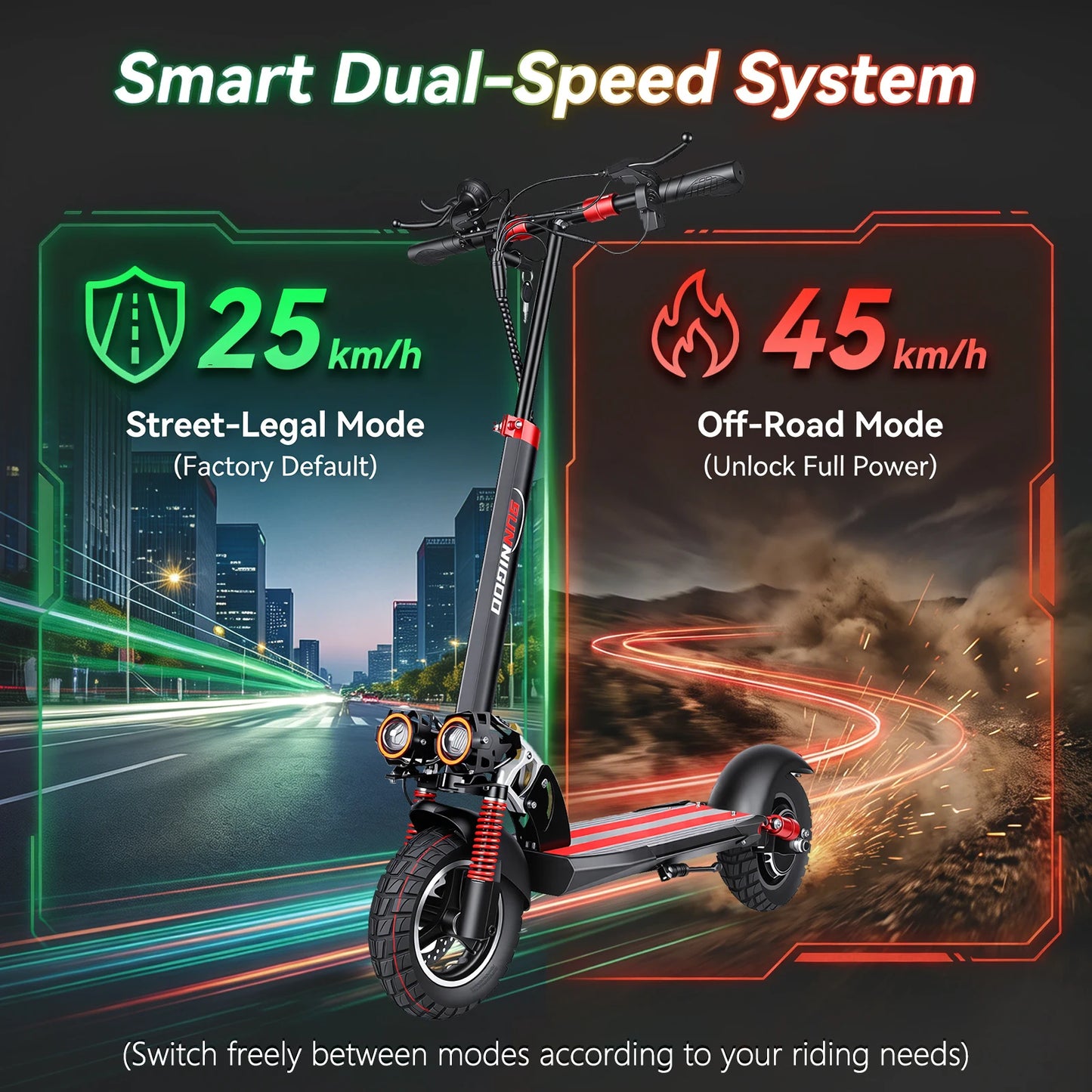 Electric Scooter 800W Motor 48V13AH Battery Send Removable Seat E-Scooter Adult 10" Tire City Commuter All-Terrain Fold Scooters