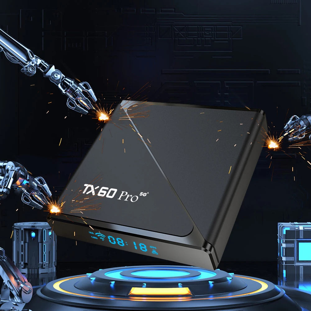 TX60 PRO Android 16 TV Set Top Box 2.4G/5G Dual WiFi Media Players with Remote 14K Android Smart TV Box 16GB/256GB AU/UK/US/EU