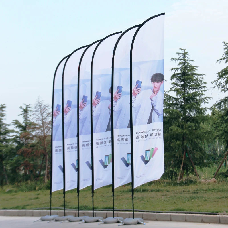Beach Feather Flag Graphic Customized Printing Banner Free Design Promotion Opening Celebration Outdoor Advertising Decoration