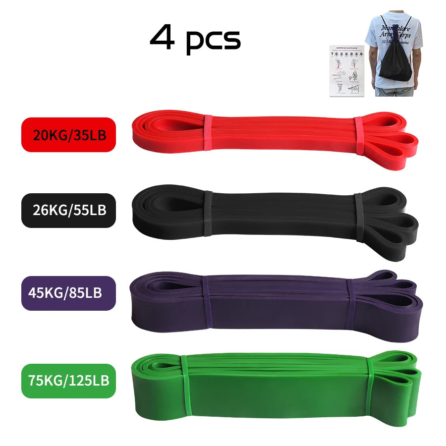 Workout Pilates Latex Resistance Band Sport Fitness Exercise Elastic Band Heavy Duty Strength Pull Up Crossfit Gym Equipments